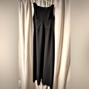 Ann Taylor Black Maxi Dress with Lace Detail